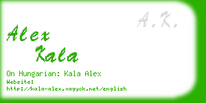 alex kala business card